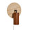 Lampe murale élégante avec corps en travertin et capuchon en bois de noyer, 8,3 x 4,7 x 12,4 pouces | 1 x douille E14 (40 W maximum) | Bouton marche / arrêt sur le câble | Design élégant beige et noyer pour la décoration de maison moderne, classé IP20