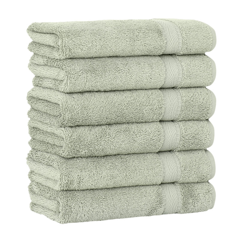 Sinemis Turkish Cotton Hand Towels, Green