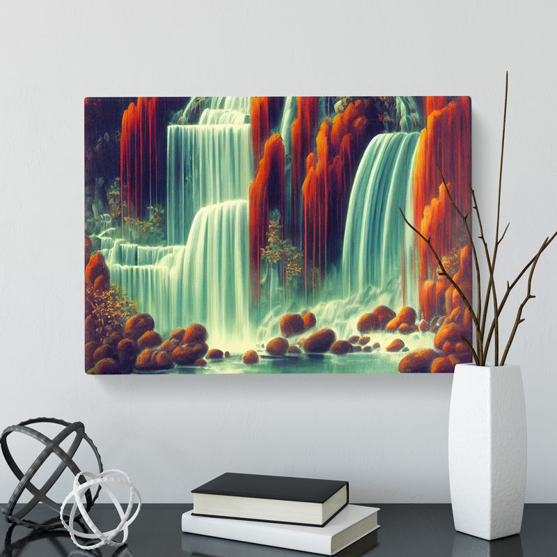Artsy Waterfall - Wrapped Canvas Print, 35cm H x 50cm W x 3cm D