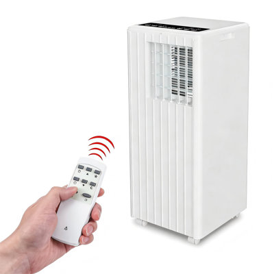 Climatiseur portatif 3-en-1 de 8 000 BTU, déshumidificateur de refroidissement et ventilateur à 2 vitesses, affichage à DEL, télécommande et minuterie 24H, climatiseur mobile silencieux avec fenêtre sans perçage pour 350 pieds carrés Ft