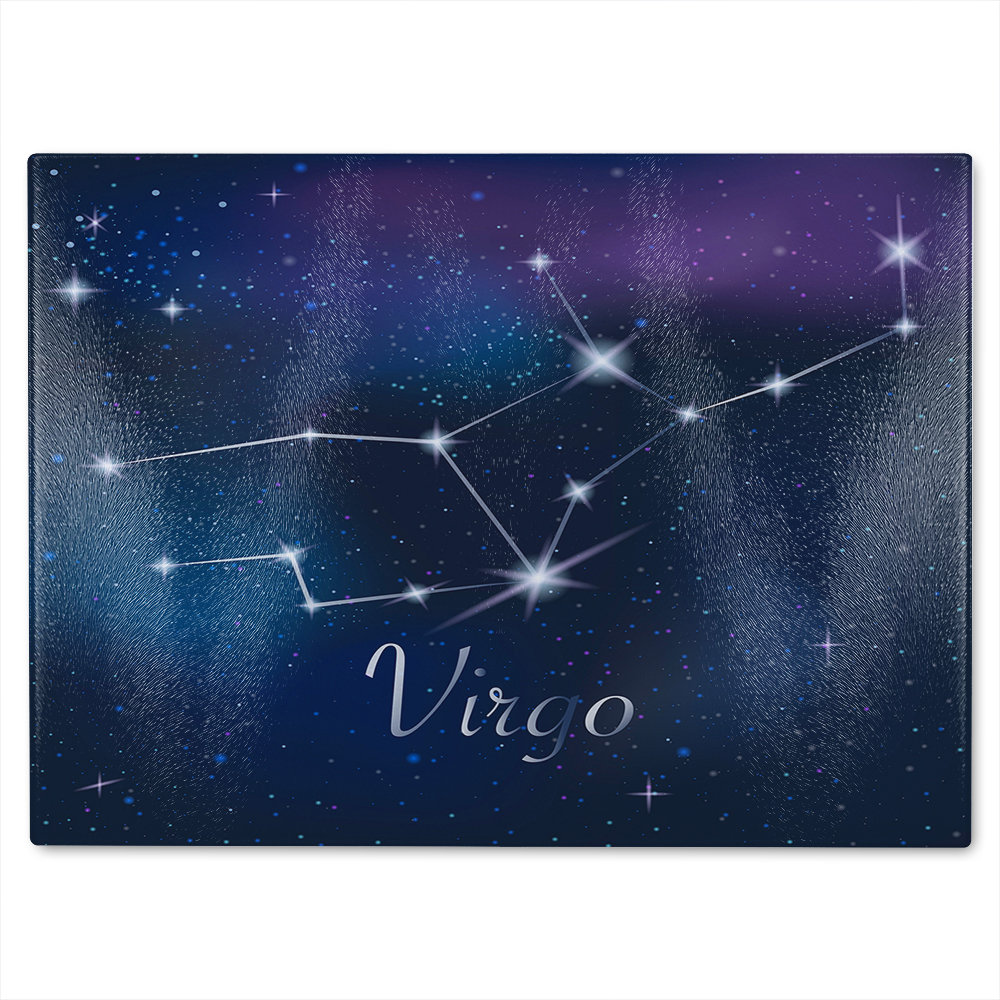 Zodiac Sign Virgo Dining Glass Chopping Board