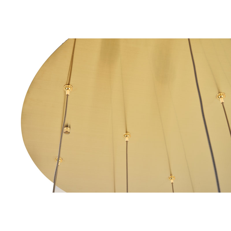Luminaire suspendu cylindrique à DEL 12 lumières avec détails en cristal Alfee, Or