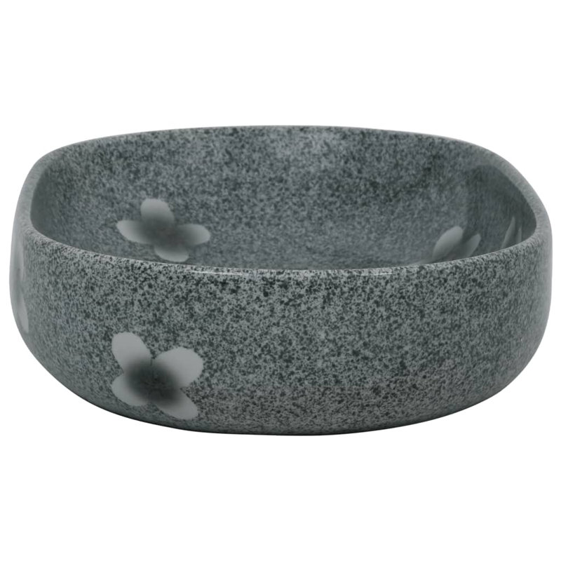 vidaXL Countertop Basin Blue Oval 23.2x15.7x5.5" Ceramic