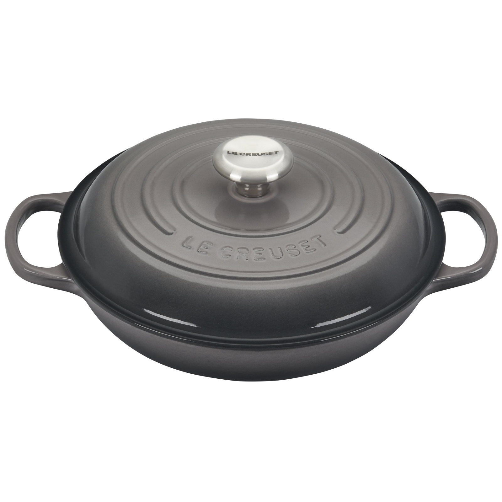 Le Creuset Signature Enameled Cast Iron Braiser with Lid, 5 quarts, Oyster