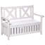 Banc de patio en bois avec boîte de rangement, banc de rangement extérieur Gallon, grande boîte de patio d'entrée avec dossier unique en forme de X, pour terrasse, porche et balcon-6924641