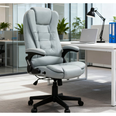 Fauteuil de bureau vibrant avec vibration à six points, chauffage lombaire, 3 modes, minuterie 15 60 min, inclinaison 125, vibration et intensité du bureau de massage en microfibre,