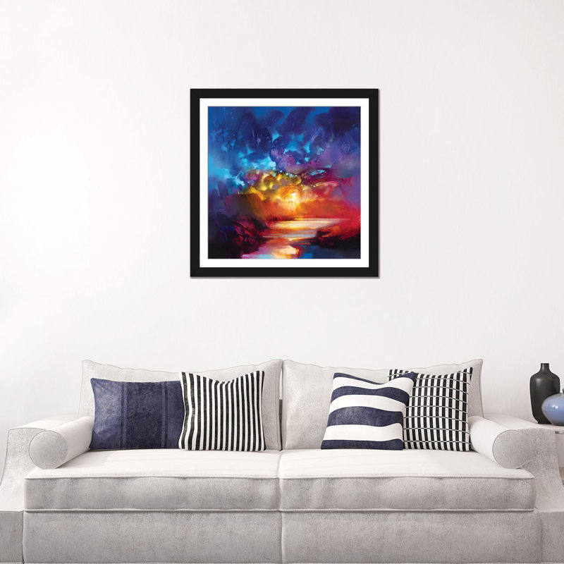 «Liquid Light I», reproduction sur toile, H 16 po x l 16 po x P 1 po, Papier d'art encadré noir, Blanc