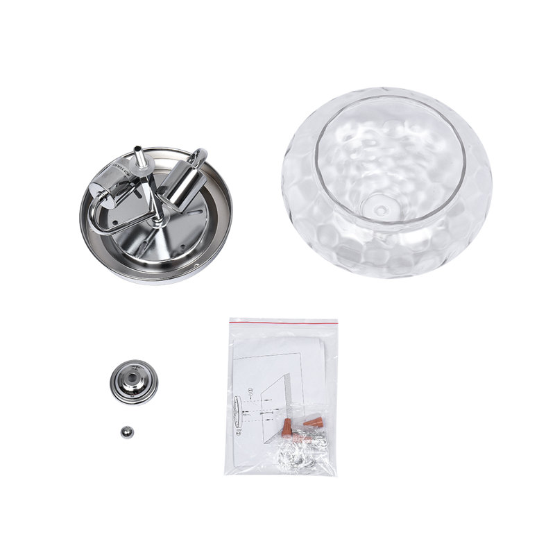 Chrome Water Pattern Glass Flush Mount Ceiling Light