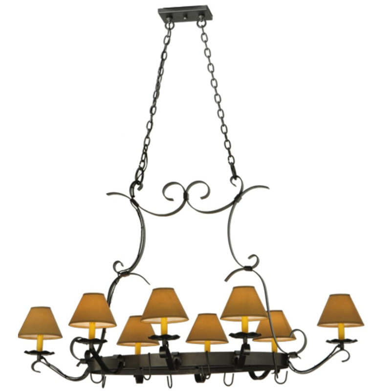 Laramie Steel Handcrafted Oval Chandelier Pot Rack