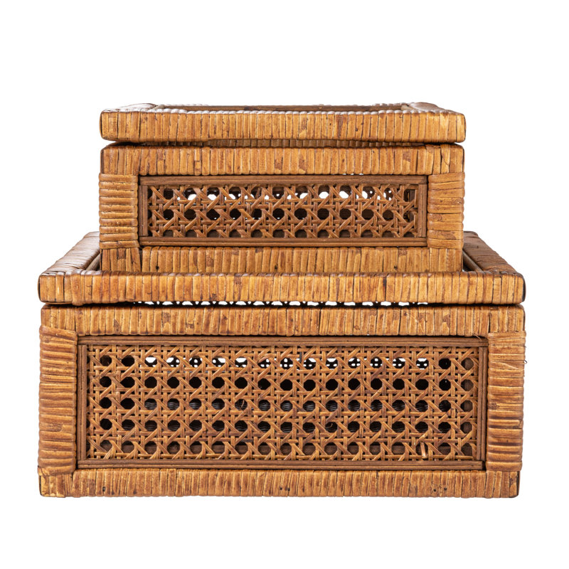 Boîte décorative Edelie, H 6 po x l 12 po x P 12 po, Brun