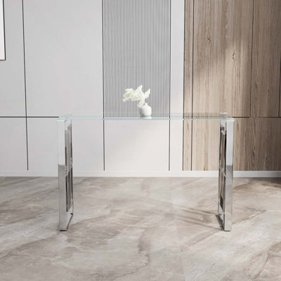 Console Table Stainless Steel Glass by Mercer41