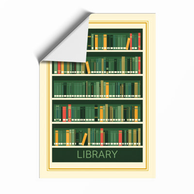 Library Shelves Vintage - Framed Print