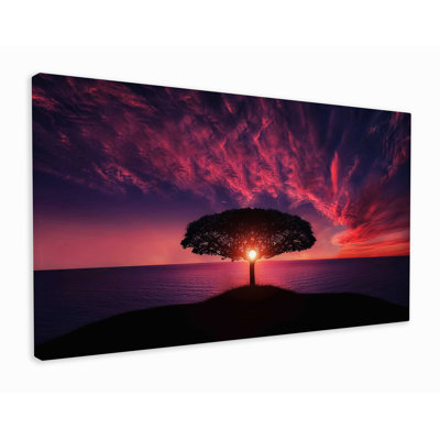 Sun Tree Nature Sunset - Wrapped Canvas Print
