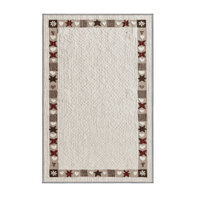Washable White Farmhouse Farm Area Rug