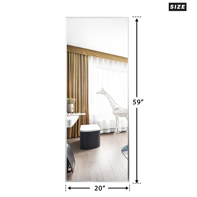 Miroir pleine grandeur Adhvika, Argent, 59 po x 20 po