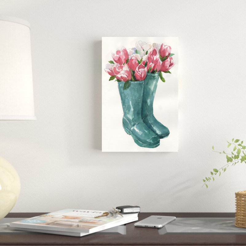 " Tulip Boots " Painting Print, 12" H x 8" W