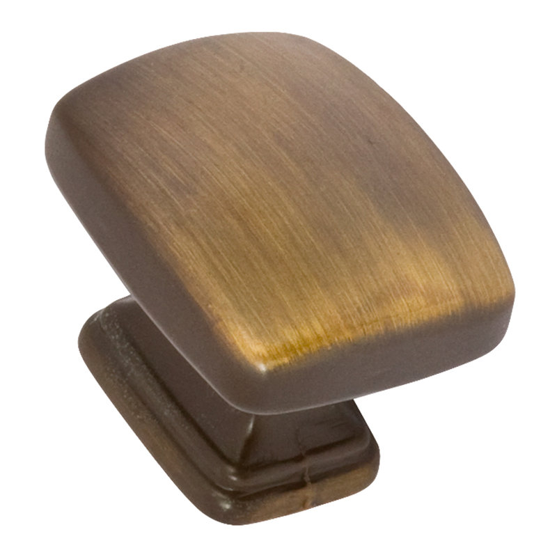 Bouton de meuble rectangulaire en laiton vintage Sydney, longueur 1-1/4 po, Laiton rétro