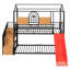 Bunk Bed With Lively Slide And Storage - Black Red Energy Metal Electrifying Spark