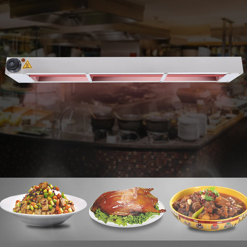Chauffe-plat commercial 36 pouces avec chauffe-plat commercial chauffant à infrarouges 600W avec température réglable de 30 à 85 US US et chaînes de suspension pour restaurant-cantine hôtel
