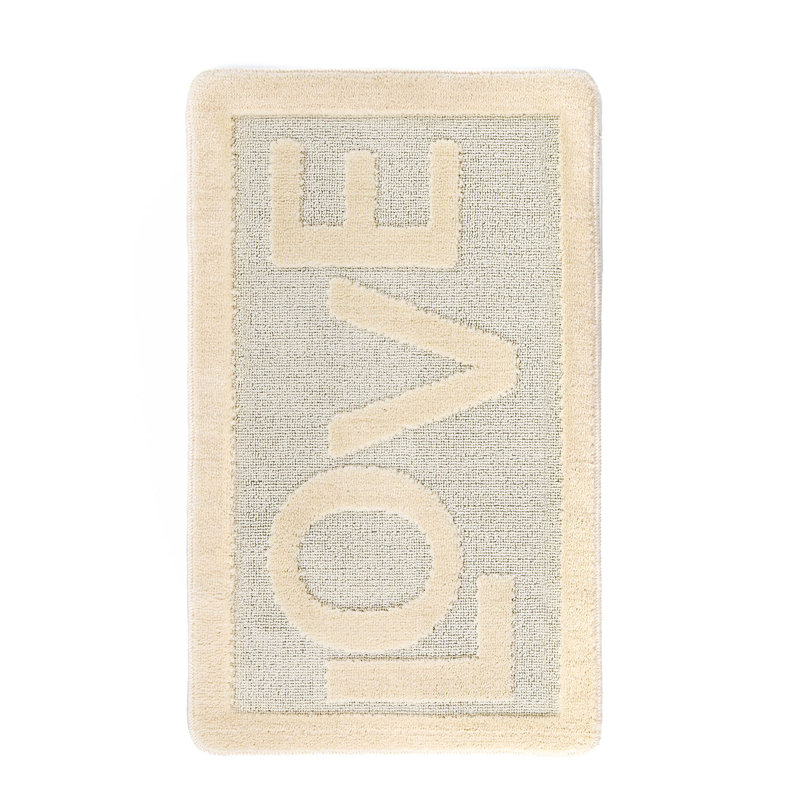 Luxurious Cream Bathmat, 23.6 x 39.4 Inches | 100% Polypropylene, 1.3 lbs/sq yd | Non-Slip Natural Latex Sole, 0.5 mm Pile & Sponge Height | Machine Washable, Perfect for Bathroom Safety & Comfort