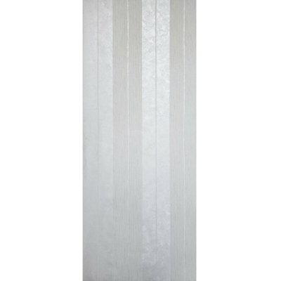 Lavi Rouleau de papier peint argenté à rayures crème moderne, faux plâtre 3D