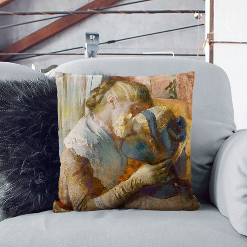 At The Milliners Square Throw Cushion, White, 40cm W x 40cm D x 15cm D