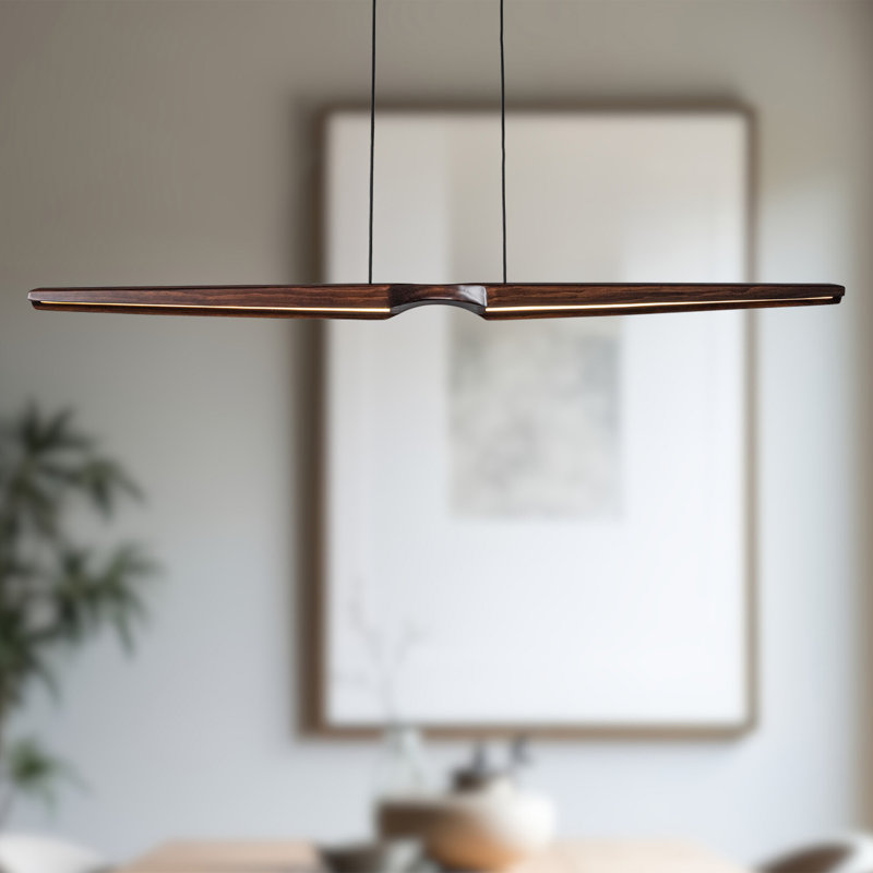 Luminaire suspendu linéaire 42 po Dakota, Marron foncé