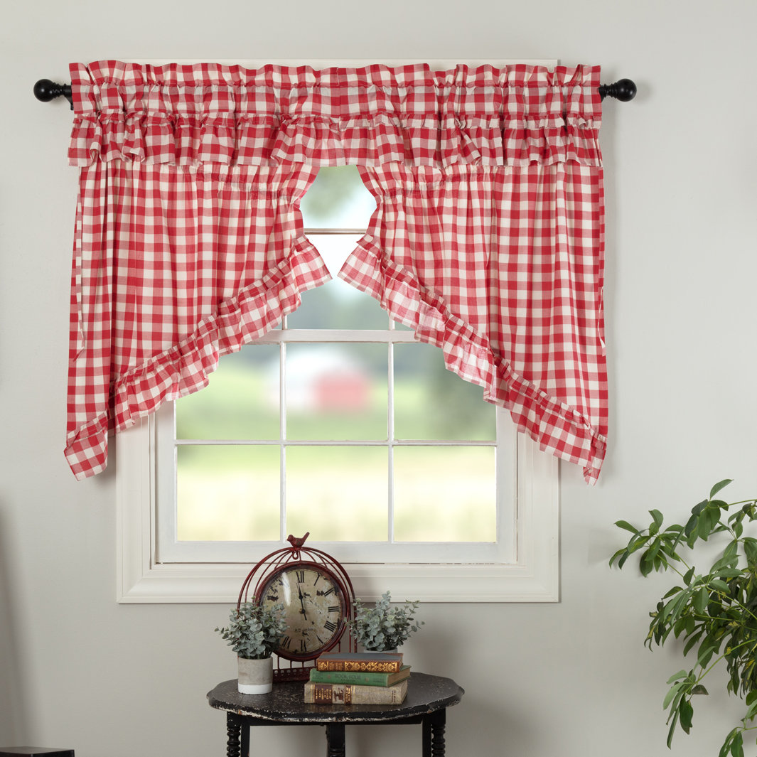Annie Buffalo Check Plaid Cotton Swag 72" Window Valance (Set of 2) VHC Brands 