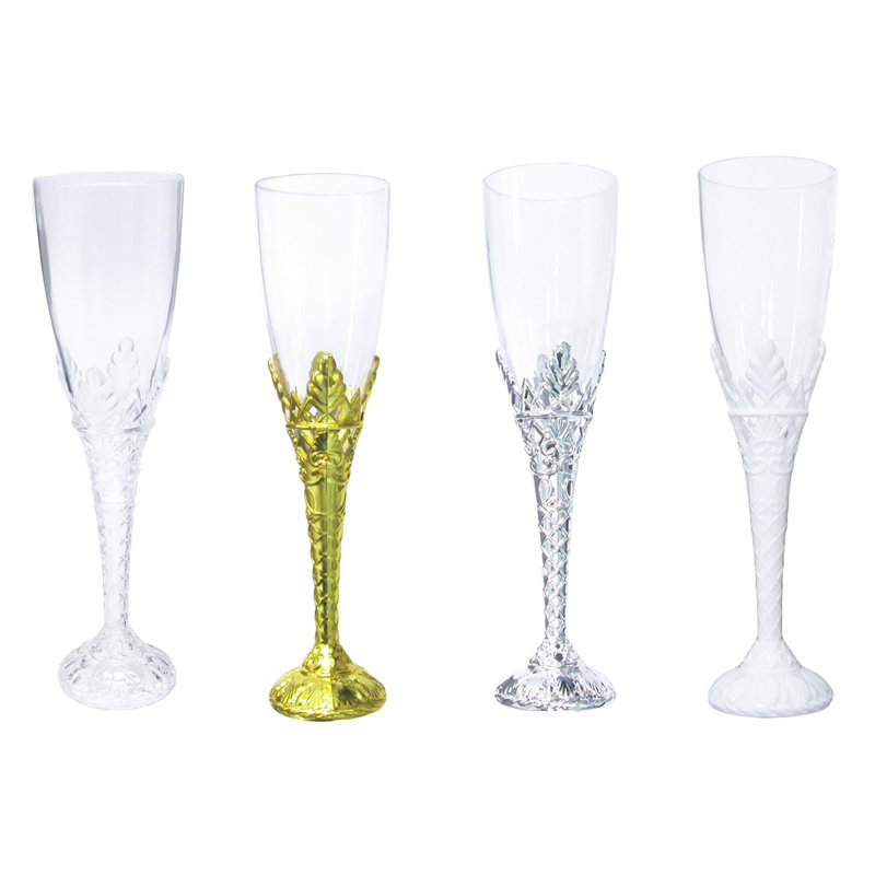 Flûte à vin et champagne en plastique jetable Michell, Argent