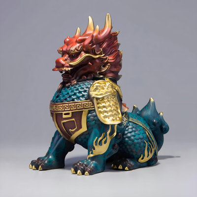 Ornement artistique Kirin - Laiton de qualité supérieure