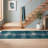 Pewter2 Modern Distressed Solid Teal Blue White Machine Washable Non-Slip Low Pile Indoor Outdoor Pet Friendly Living Room Bedroom Dining Room Entryway Hallway Office Area Rug-1002368005
