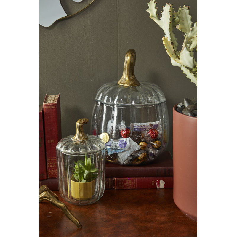 Translucent Pumpkin Terrarium 8.75"X8.75"X12.75"