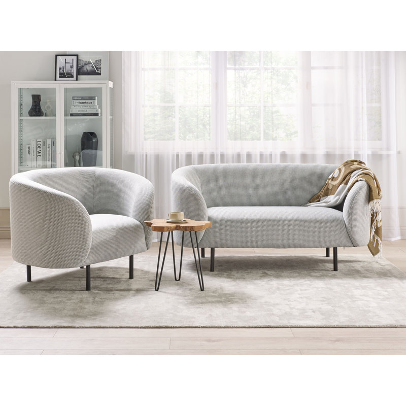 Jenkin 2 - Piece Living Room Set, White, Black