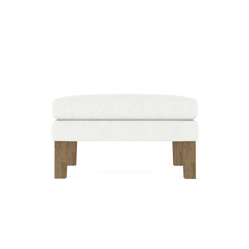 Charlton Ottoman, Plush Velvet Blue Print, Weathered