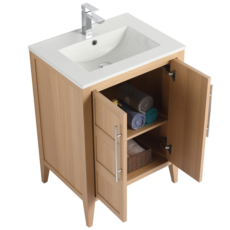 Meuble-lavabo Winston Porter Healey, Chêne sable