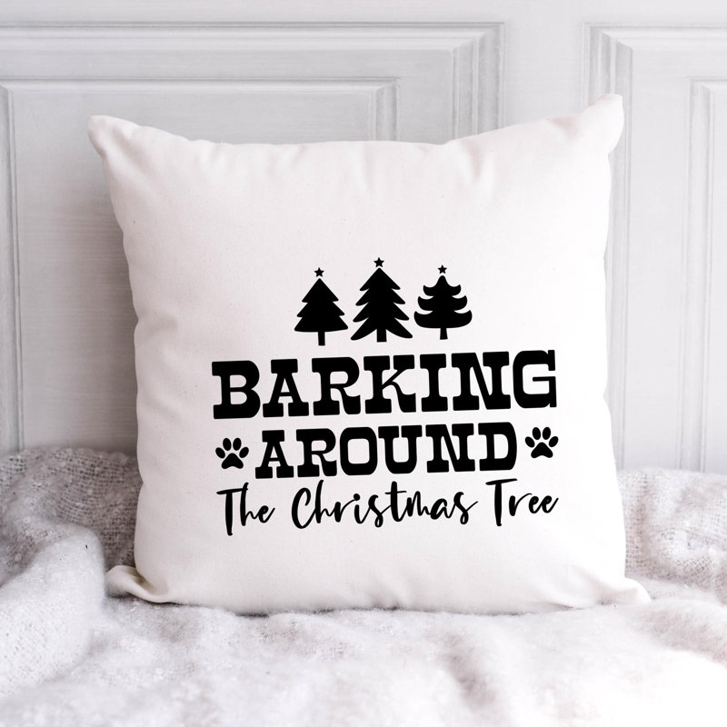 Coussin ChristmasDog_Noir-05, 18 po x 18 po