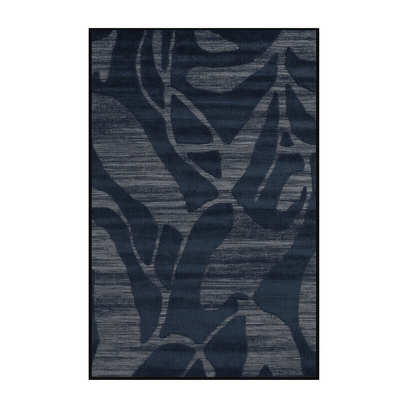 Tapis abstrait gris lavable à la machine, Rectangulaire 2 pi x 3 pi