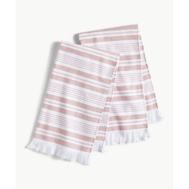 Cotton Stripe Waffle Kitchen Towels Kitchen Towel, Terracotta