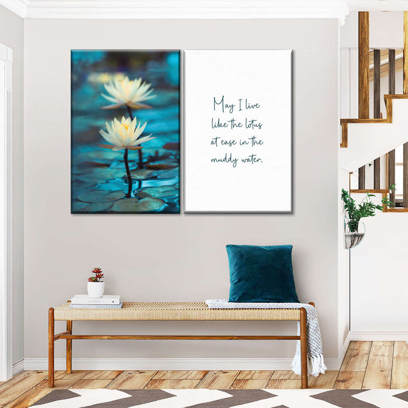 «Live Like A Lotus Quote», reproduction sur toile, H 12 po x l 17 po x P 1 po