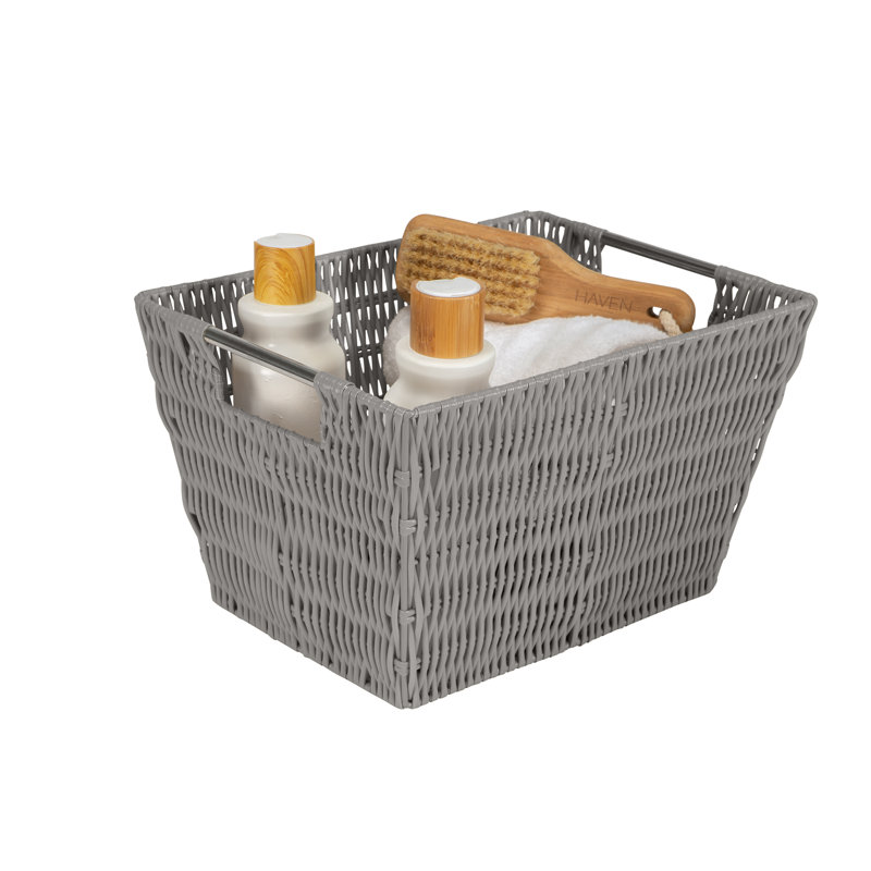 Simplify Plastic Box, Light Grey, 8" H x 10" W x 12" D