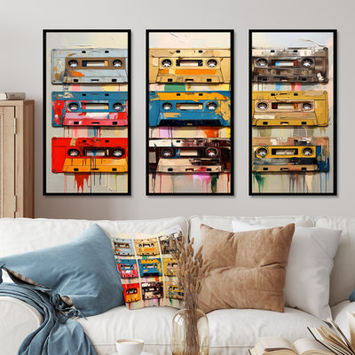 Popart Cassette Tapes Nostalgy - Cassette Tapes Wall Decor Set