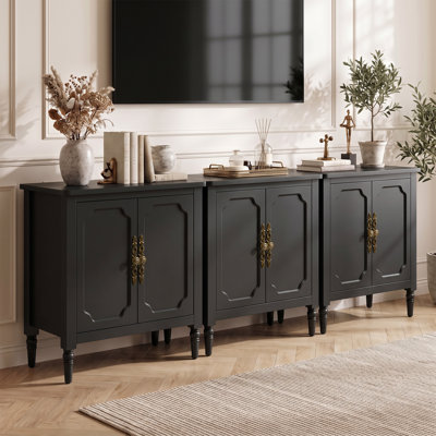 94.5" Accent Cabinet with Adjustable Shelf, Vintage Storage Sideboard for Living Room