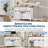 Farmhouse Wood Buffet Cabinet with Sliding Barn Doors, 5 Drawers & Adjustable Shelves – Sideboard Storage Table for Living Room & Dining Room