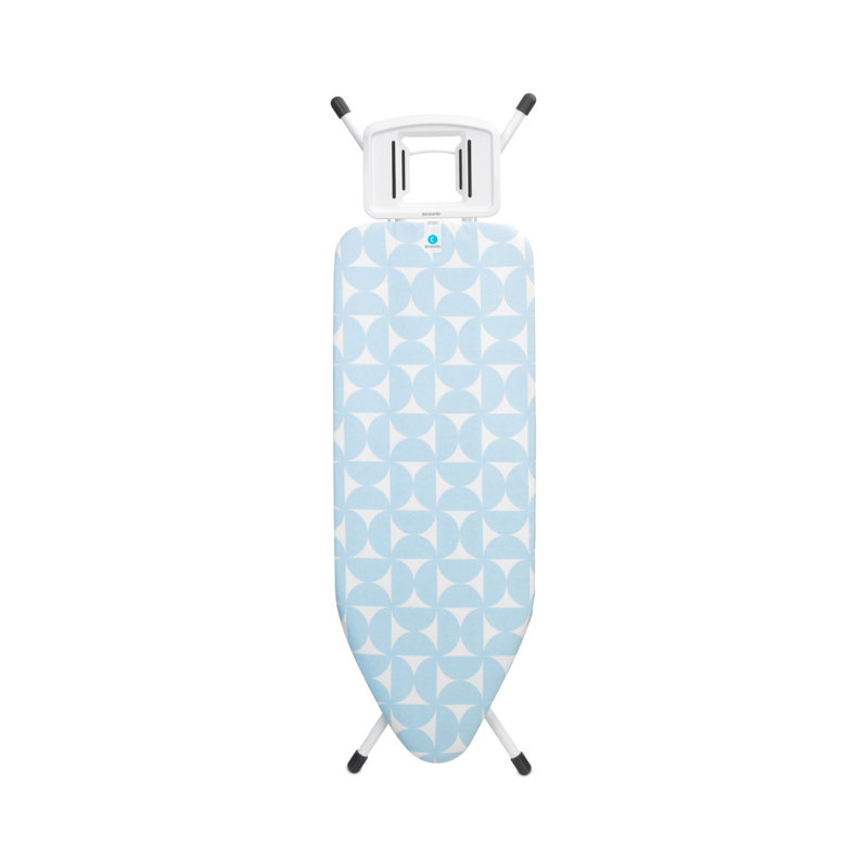 Brabantia Size C Ironing Board with Solid Steam Iron Rest, Sky Blue/White