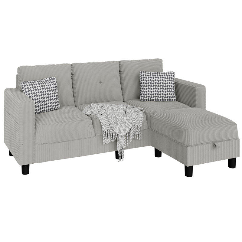 Serio upholstered sofa, Gris clair
