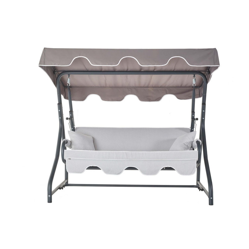 Balancelle de jardin triple, Gris clair, Taupe