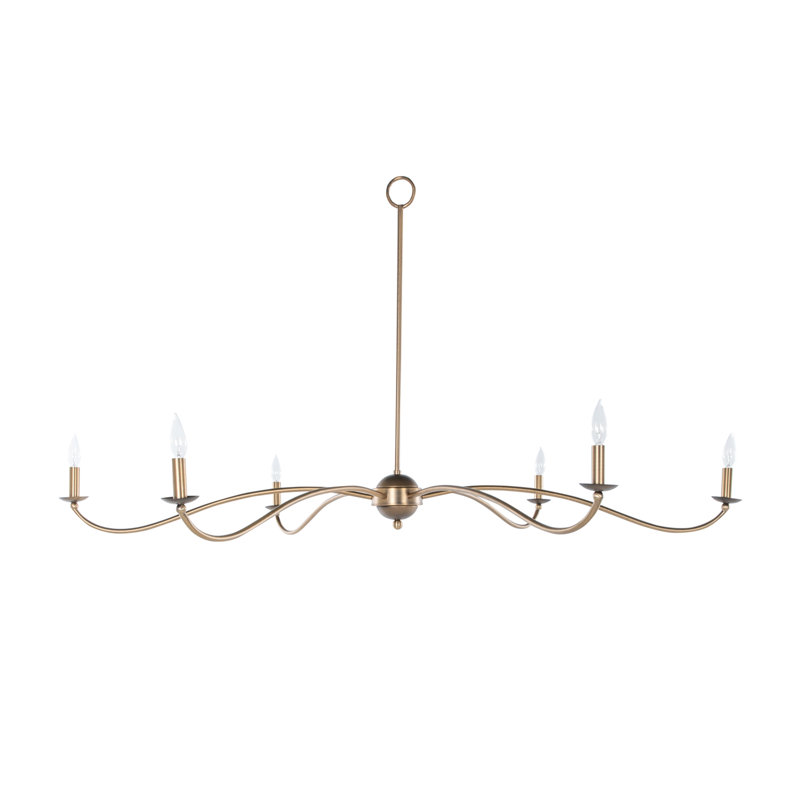 Irvine 6 - Light Candle Style Classic Chandelier, Rubbed Bronze/Antique Brass