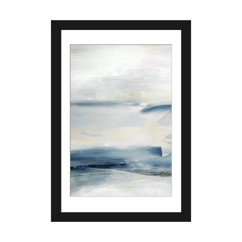 « dérivant des marées i », reproduction sur toile, H 32 po x l 24 po x P 1 po, Papier beaux-arts encadré noir, Blanc