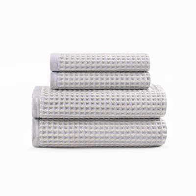 Ensemble de 4 serviettes de bain et à main en coton Dbly