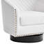 Faux Leather and Leather Swivel Barrel Chair